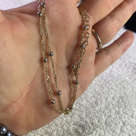 # 18 Elegant Gold Tone Beaded Ankle Bracelet - Picture 1 of 6